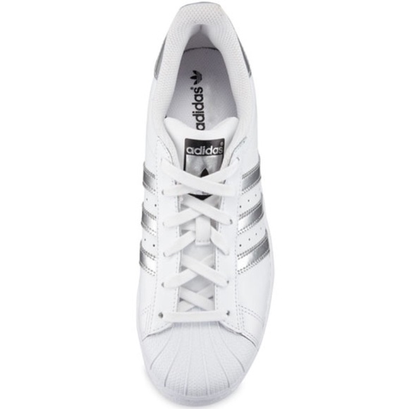 Adidas Silver Superstars Women Size 10 - Picture 2 of 8